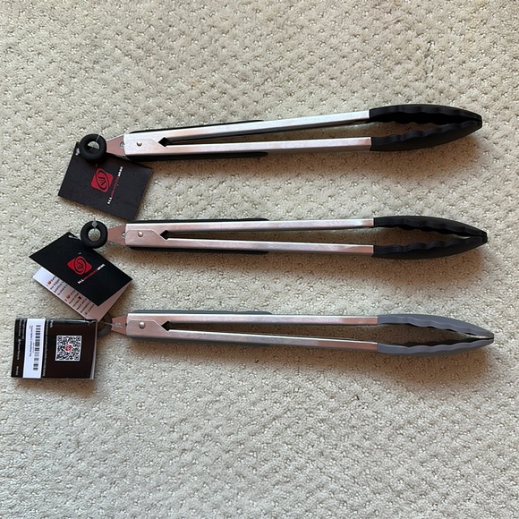 NWT 3 All-Win Stainless Steel Tongs - Picture 2 of 10